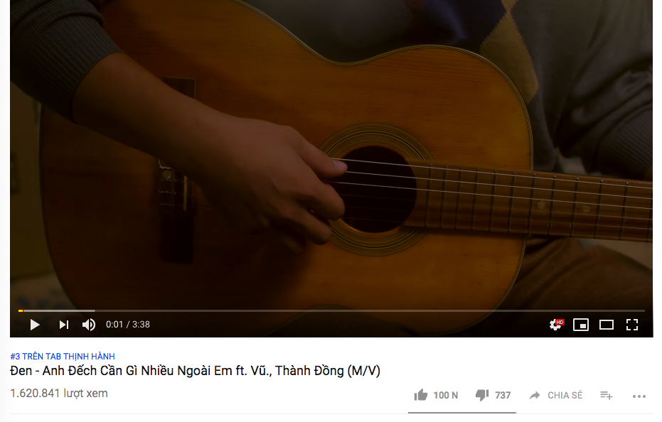 Tròn 1 ngày ra mắt, MV Anh đếch cần gì nhiều ngoài em vươn lên No.3 Trending Youtube với hơn 1,6 triệu views - Ảnh 1. Tròn 1 ngày ra mắt, MV Anh đếch cần gì nhiều ngoài em vươn lên No.3 Trending Youtube với hơn 1,6 triệu views - Ảnh 1.