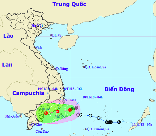 Bão số 8 suy yếu thành áp thấp nhiệt đới giật cấp 9, đổ bộ vào Bình Thuận đến Bà Rịa - Vũng Tàu - Ảnh 1.