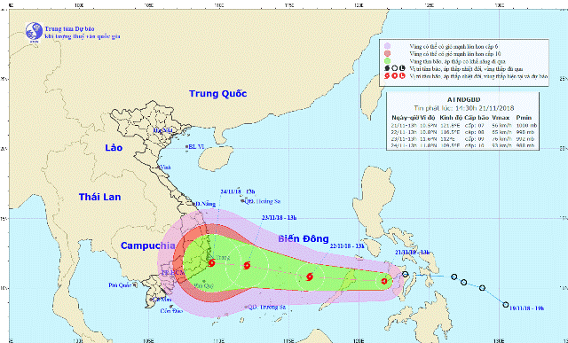 Bão số 9 kết hợp không khí lạnh gây mưa lớn 6 ngày tại Nam Trung bộ - Ảnh 1.