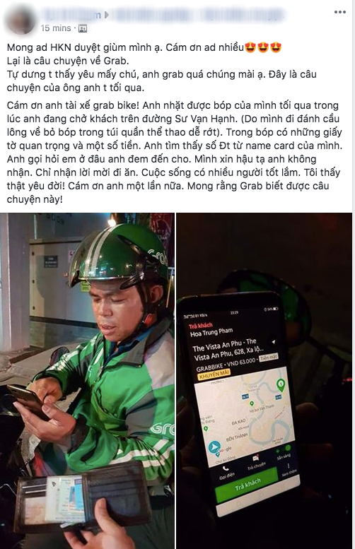 Tin ấm lòng: Rơi ví kèm nhiều giấy tờ quan trọng, thanh niên được tài xế GrabBike mang đến trả tận nhà - Ảnh 1.