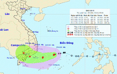 Ngày mai, bão số 9 mạnh cấp 10 đổ bộ đất liền Ninh Thuận - Bà Rịa Vũng Tàu - Ảnh 1.