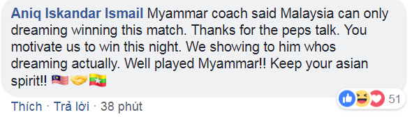 Ph&aacute;t biểu hớ, HLV của Myanmar bị CĐV Malaysia ch&acirc;m chọc, mỉa mai  - Ảnh 1.