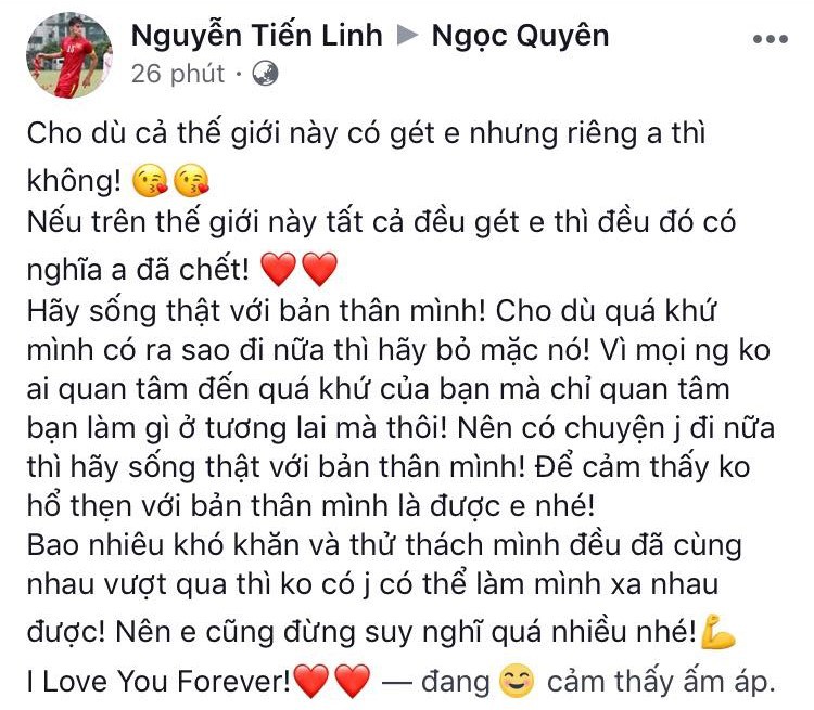Trước thềm AFF Cup, tiền đạo ĐT Việt Nam gửi bức thư đậm ngôn tình cho bạn gái hot girl - Ảnh 1. Trước thềm AFF Cup, tiền đạo ĐT Việt Nam gửi bức thư đậm ngôn tình cho bạn gái hot girl - Ảnh 1.