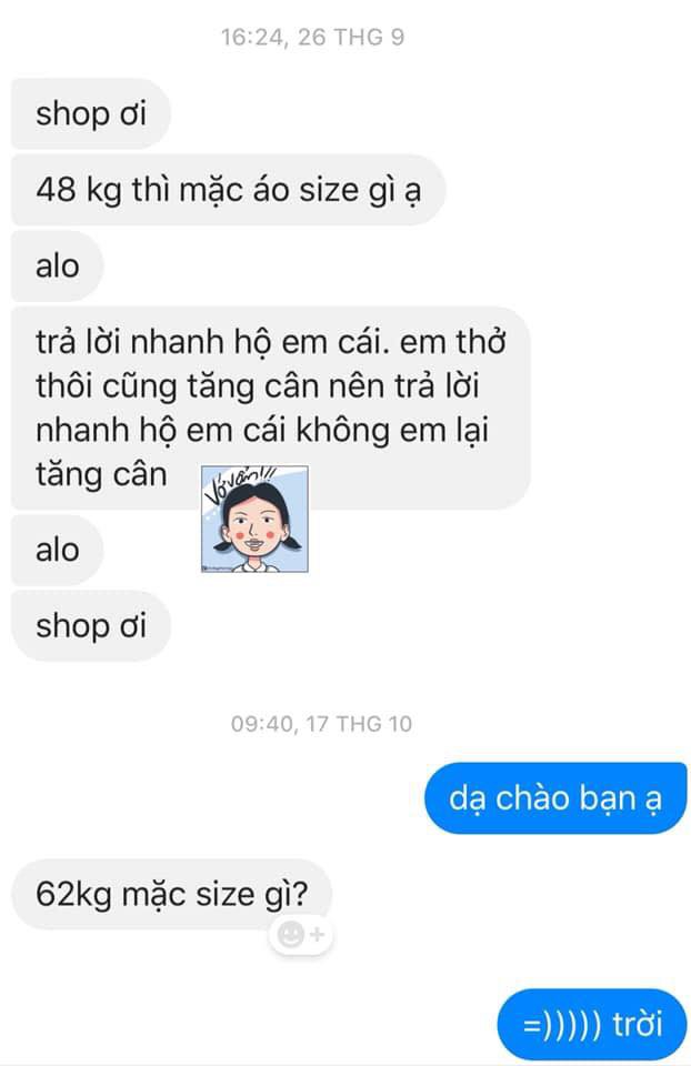 Khi muốn mua quần áo online, hãy luôn có trong đầu việc hỏi size để tránh mua phải quần áo không vừa. Hãy xem hình ảnh của các sản phẩm và nhắc nhở bán hàng về thông tin chi tiết sản phẩm và kích cỡ để tránh tình trạng vừa tiền vừa mất hàng.