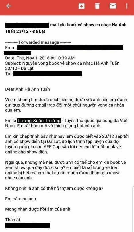 Hà Anh Tuấn: Cầu thủ nào của ĐT Việt Nam viết mail cho Hà Anh Tuấn? - Ảnh 2.