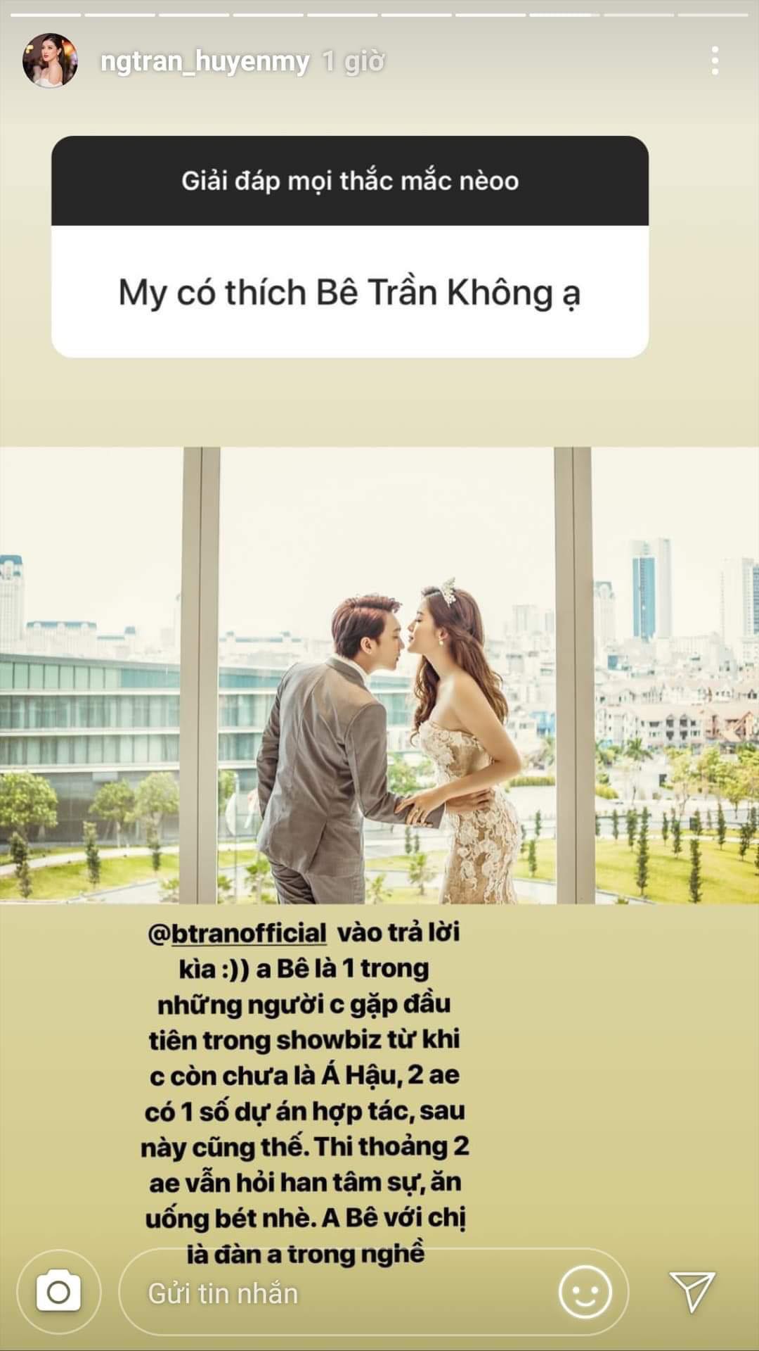 Á hậu Huyền My - B Trần: Huyền My nói về tin đồn tình cảm với B Trần - Ảnh 1. Á hậu Huyền My - B Trần: Huyền My nói về tin đồn tình cảm với B Trần - Ảnh 1.