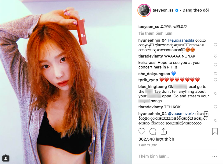 Dân tình tá hỏa vì Taeyeon ngây thơ ngày nào giờ phanh áo khoe nội y táo bạo trên Instagram - Ảnh 1. Dân tình tá hỏa vì Taeyeon ngây thơ ngày nào giờ phanh áo khoe nội y táo bạo trên Instagram - Ảnh 1.