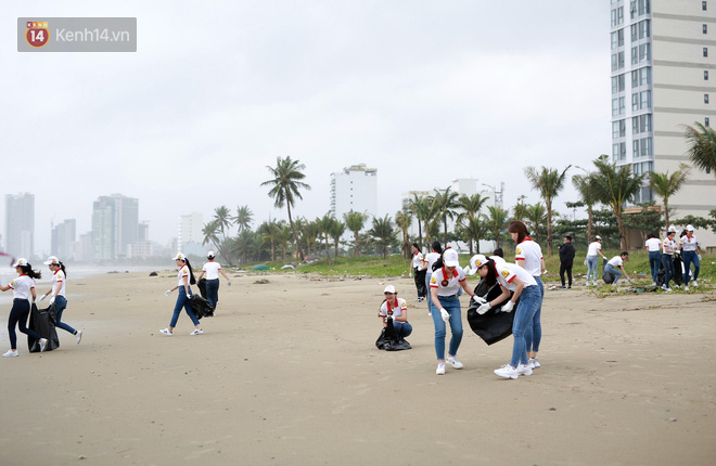 Thí sinh Hoa khôi Sinh viên nhiệt tình dọn rác tại biển Đà Nẵng sau trận ngập lụt lịch sử - Ảnh 4.