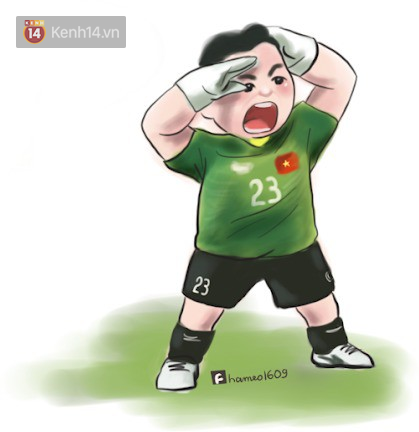 Các cầu thủ đội tuyển Việt Nam bình thường trên sân mạnh mẽ là thế, nay bỗng hóa cute dưới nét vẽ chibi siêu đáng yêu - Ảnh 3.