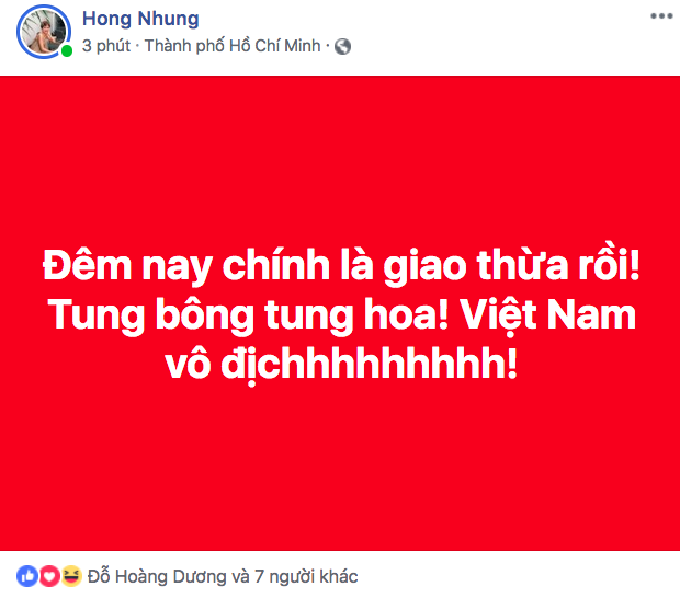 Dân mạng nhuộm đỏ Facebook với status ăn mừng chiến thắng của đội tuyển Việt Nam - Ảnh 4.