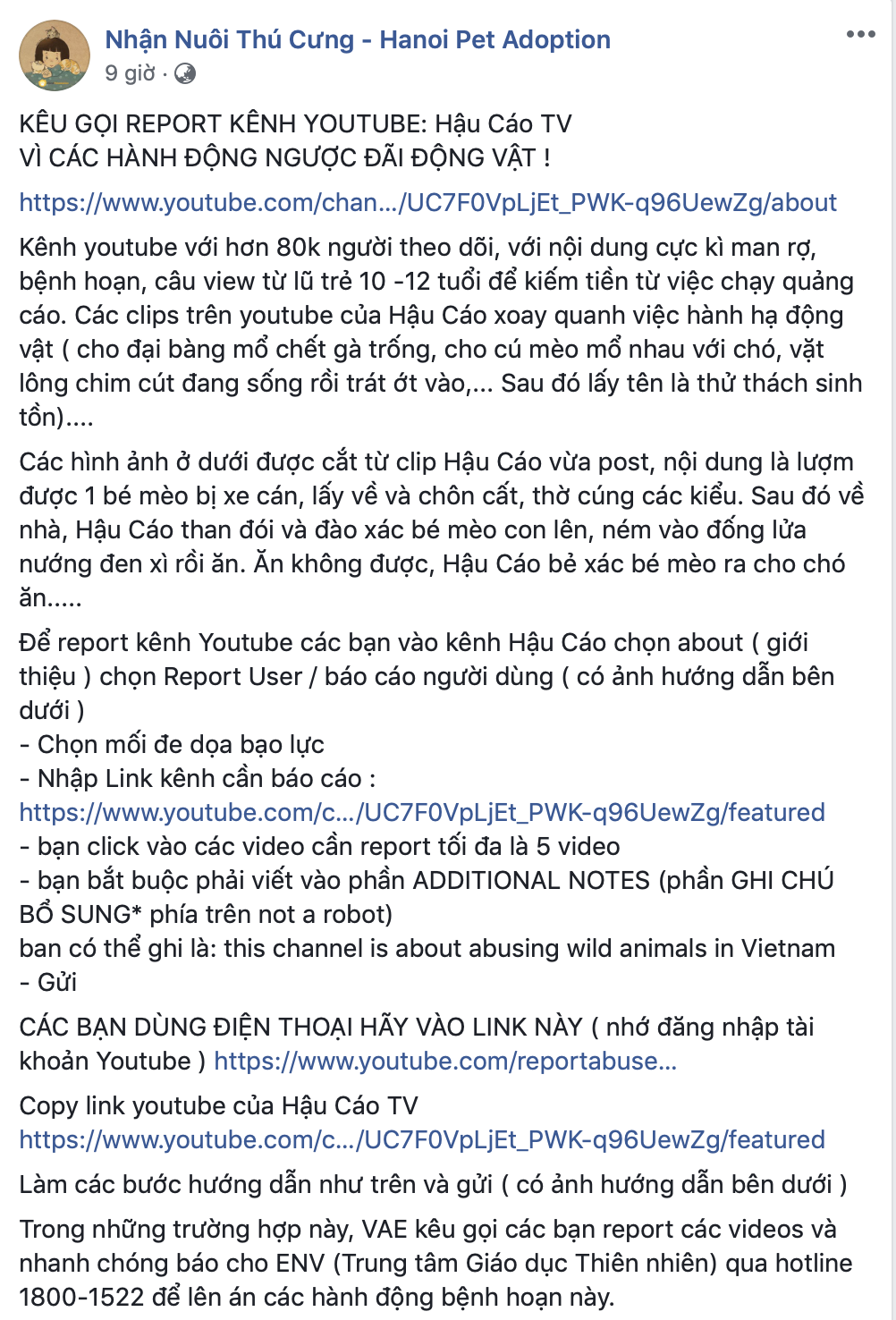 Cộng đồng mạng kêu gọi report kênh youtube của thanh niên lấy xác mèo nướng thịt, ăn xong ném cho chó săn đánh chén - Ảnh 4. Cộng đồng mạng kêu gọi report kênh youtube của thanh niên lấy xác mèo nướng thịt, ăn xong ném cho chó săn đánh chén - Ảnh 4.