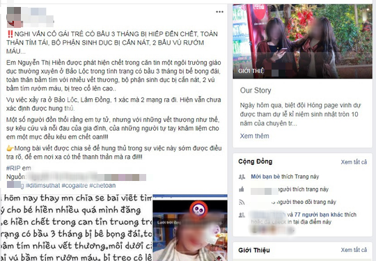 C&ocirc;ng an th&ocirc;ng tin về c&aacute;i chết của c&ocirc; g&aacute;i tại Trung t&acirc;m Gi&aacute;o dục thường xuy&ecirc;n L&acirc;m Đồng - Ảnh 1.