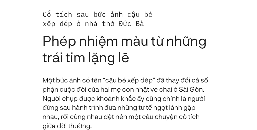 Cổ tích sau bức ảnh cậu bé xếp dép ở nhà thờ Đức Bà: Phép nhiệm màu từ những trái tim lặng lẽ - Ảnh 1.