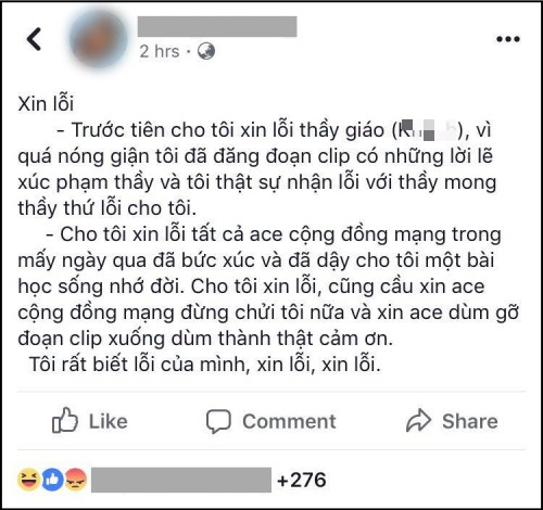 Phụ huynh xúc phạm thầy giáo vì chiếc quần của con gái: Xin lỗi thầy giáo, cầu xin anh chị em cộng đồng mạng đừng chửi tôi nữa - Ảnh 1.