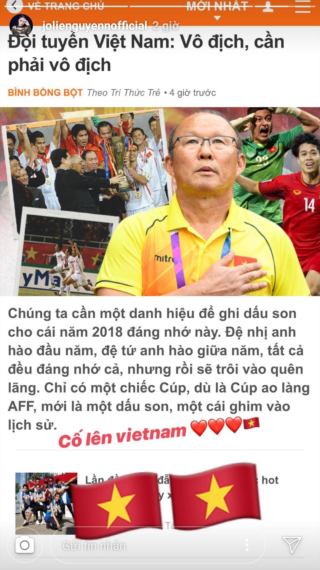 Clip: Dàn sao Việt hào hứng dự đoán tỷ số, hết mình cổ vũ tuyển Việt Nam trước trận Bán kết AFF Cup - Ảnh 4. Clip: Dàn sao Việt hào hứng dự đoán tỷ số, hết mình cổ vũ tuyển Việt Nam trước trận Bán kết AFF Cup - Ảnh 4.