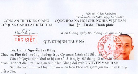 Bắt được phạm nhân nguy hiểm đào chân tường trốn khỏi trại tạm giam - Ảnh 1.