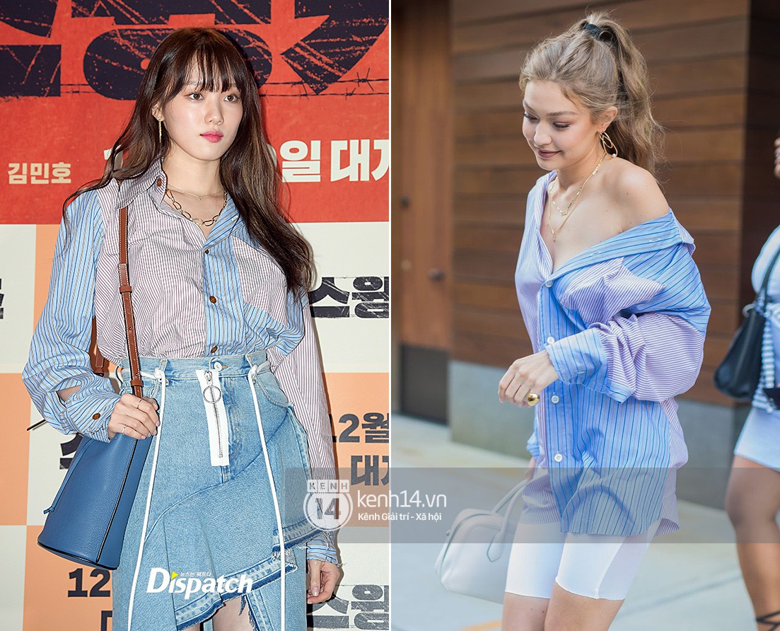 Quả là Gigi Hadid, diện áo “luộm thuộm” như Lee Sung Kyung mà trông khác biệt hoàn toàn - Ảnh 8. Quả là Gigi Hadid, diện áo “luộm thuộm” như Lee Sung Kyung mà trông khác biệt hoàn toàn - Ảnh 8.