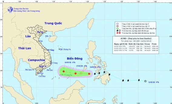 Bão Sanba suy yếu thành áp thấp nhiệt đới trước khi vào Biển Đông - Ảnh 1.