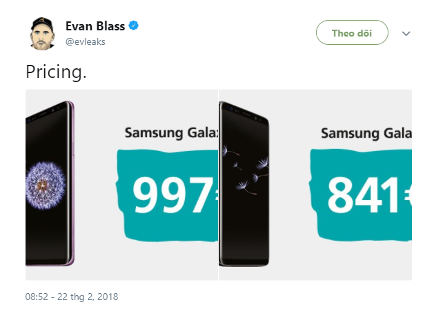 Chuyên gia biết tuốt tiết lộ Galaxy S9 sẽ có giá tận 1000 euro, vượt cả mức 1000 USD của iPhone X - Ảnh 1.