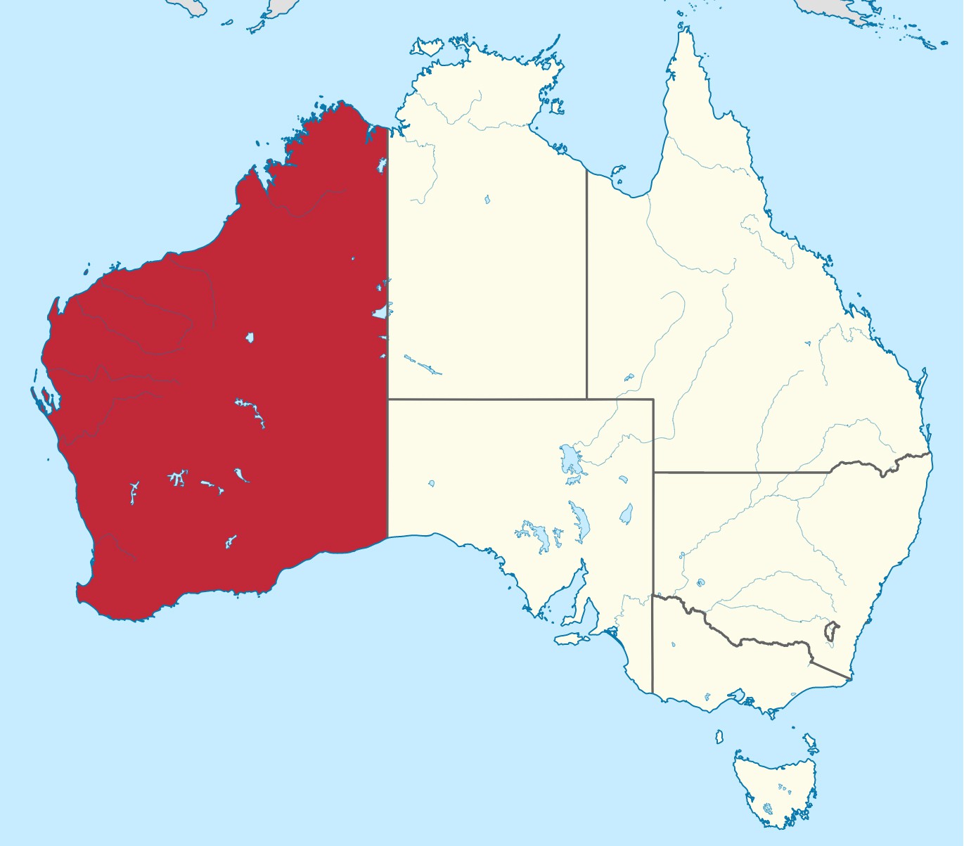 Штат Западная Австралия карта