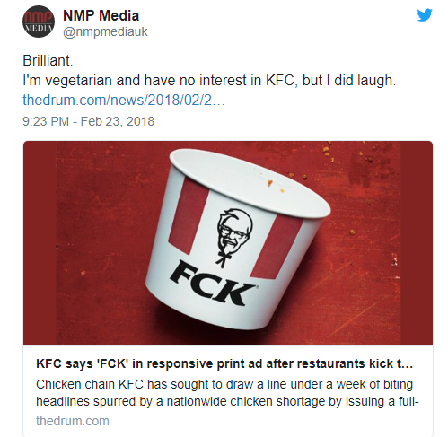 Gần 900 cửa hàng đóng cửa vì thiếu thịt gà, KFC tung print ad xin lỗi: “FCK, We’re Sorry” - Ảnh 2.