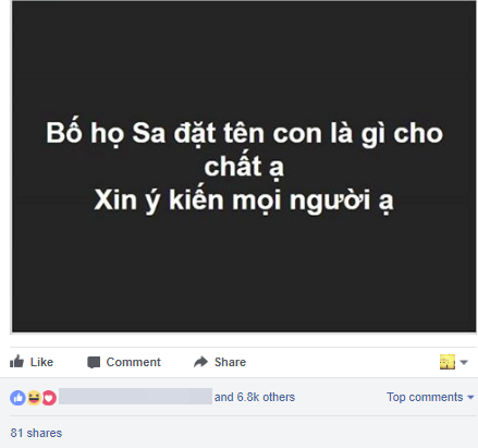 Lên mạng nhờ đặt tên con họ Sa và nhận được những cái tên bá đạo khiến các ông bố muốn xỉu - Ảnh 1.