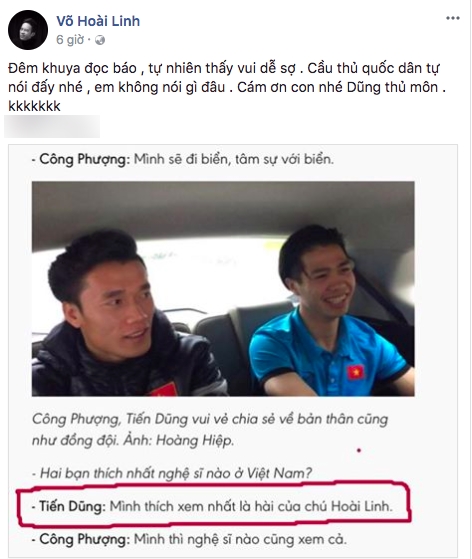 Hoài Linh nói gì khi được thủ môn Tiến Dũng thổ lộ thích xem hài của mình nhất? - Ảnh 1.