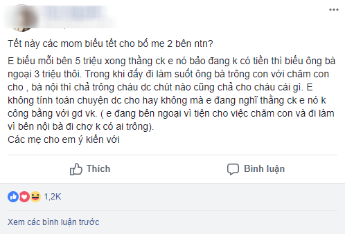 Cả năm nhờ ngoại chăm con, vợ biếu Tết nội ngoại đều 5 triệu, chồng liền k&ecirc;u: Đưa ngoại nhiều qu&aacute; - Ảnh 1.