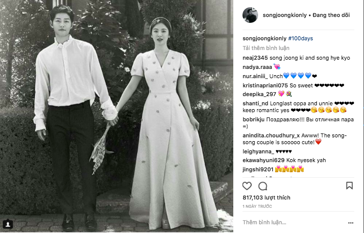Song Joong Ki tự tay đăng ảnh cưới để kỷ niệm 100 ngày cưới Song Hye Kyo, nhưng sự thật là gì? - Ảnh 1. Song Joong Ki tự tay đăng ảnh cưới để kỷ niệm 100 ngày cưới Song Hye Kyo, nhưng sự thật là gì? - Ảnh 1.