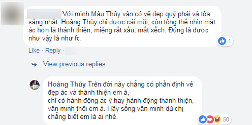 Hoàng Thùy đanh thép đáp trả khi bị dân mạng so sánh với Mâu Thủy và nhận xét mặt ác - Ảnh 1.