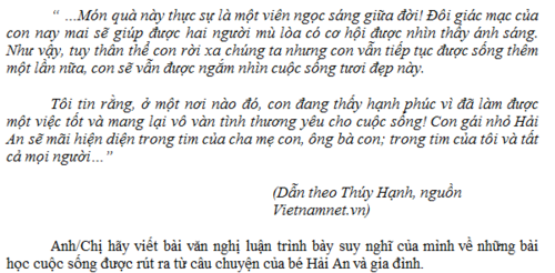 Câu chuyện về bé Hải An hiến giác mạc được đưa vào đề thi học sinh giỏi - Ảnh 3.