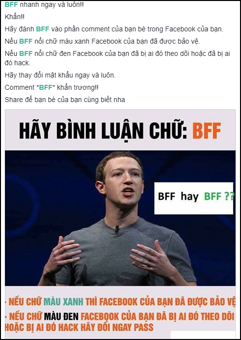 Trào lưu comment BFF trên Facebook: Không có chức năng kiểm tra bảo mật, chỉ đơn giản là cho vui thôi - Ảnh 1.