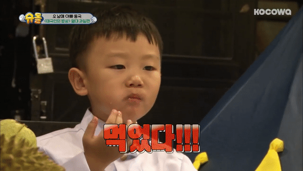 Nếm thử sầu riêng, em bé Hàn Quốc lập tức nhăn mặt vì quá khó ăn - Ảnh 9.