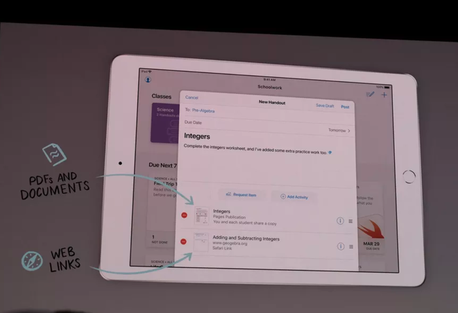 Trốn đi đâu được nữa, ứng dụng Schoolwork của Apple sẽ cho phép giáo viên gửi bài tập về nhà đến từng học sinh - Ảnh 2.