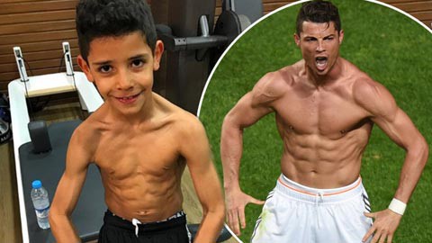 CR7 hứng “gạch” vì cho con tập gym sớm