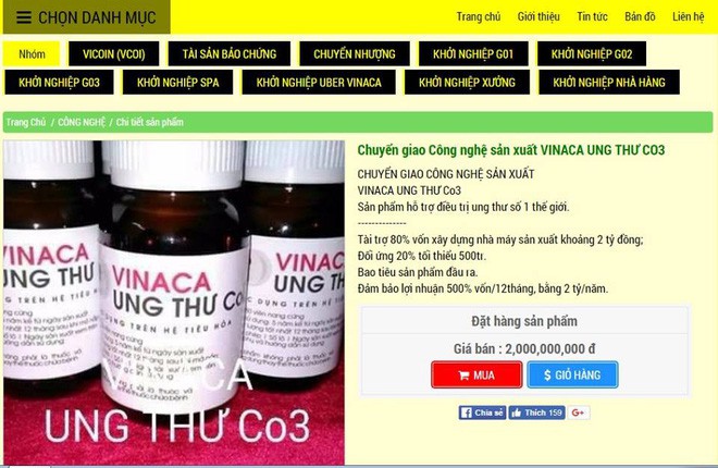 Vụ thuốc ung thư làm bằng tro than: Tự quảng cáo là thuốc chữa ung thư số 1 thế giới, Sở chưa nhận được hồ sơ về sản xuất thực phẩm chức năng của Vinaca - Ảnh 3.