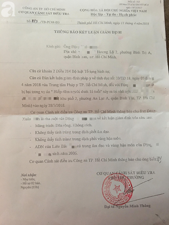 Vụ bé gái 11 tuổi câm điếc bị xe ôm hiếp dâm: Tìm thấy ADN nghi phạm trong vùng kín của bé gái  - Ảnh 2.