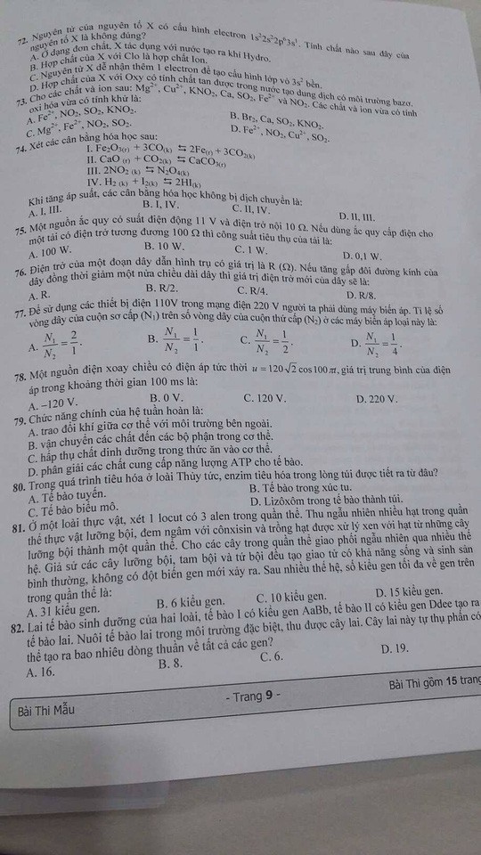 ĐH Quốc gia TP. HCM công bố đề mẫu kỳ thi đánh giá năng lực 2018 - Ảnh 9.