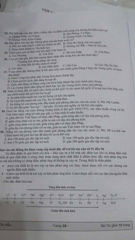 ĐH Quốc gia TP. HCM công bố đề mẫu kỳ thi đánh giá năng lực 2018 - Ảnh 10.