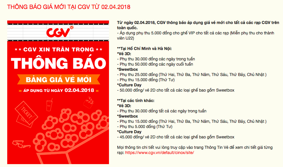 D&acirc;n t&igrave;nh sốc v&igrave; gi&aacute; v&eacute; mới của CGV kể từ h&ocirc;m nay: Phụ thu 50.000 cho v&eacute; 3D! - Ảnh 2.