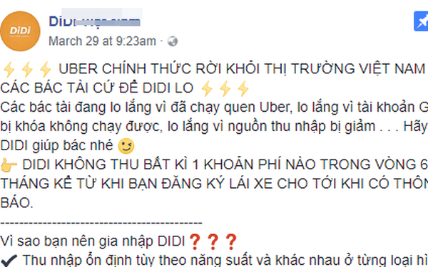 Ứng dụng Didi nh&aacute;i vua gọi xe Trung Quốc tiếp tục xuất hiện tại Việt Nam, chi&ecirc;u mộ t&agrave;i xế cũ của Uber - Ảnh 1.
