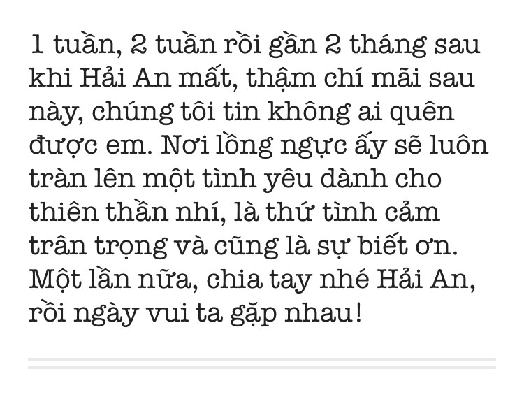 Lời nhắn gửi Hải An từ cô bạn gái cùng lớp: Hè này, tớ đi máy bay lên thiên đường thăm bạn - Ảnh 1.