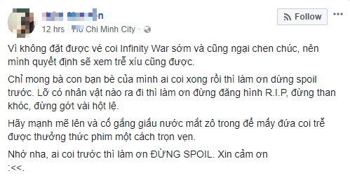 Vất vả n&eacute; spoilers, fan Marvel Việt van n&agrave;i giữ k&iacute;n t&igrave;nh tiết Avengers: Infinity War tr&ecirc;n mạng x&atilde; hội - Ảnh 23.