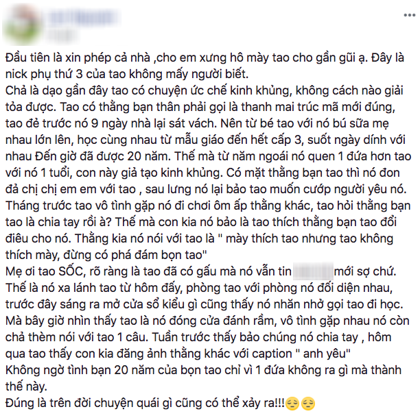 Bị bạn thân 20 năm tin lời người yêu rồi từ mặt, cô nàng chỉ còn biết thốt lên chuyện quái gì cũng có thể xảy ra - Ảnh 2.