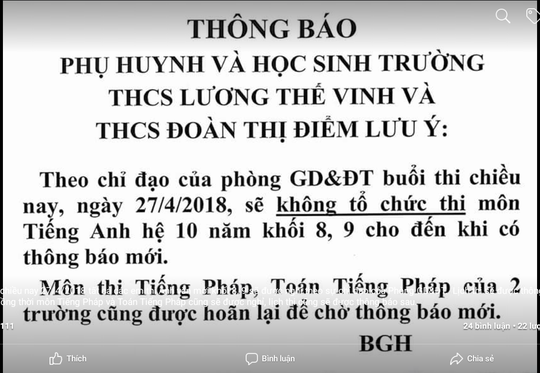 Hoãn thi môn Tiếng Anh vì một phó phòng giáo dục ở Cần Thơ bóc trước đề thi? - Ảnh 2.