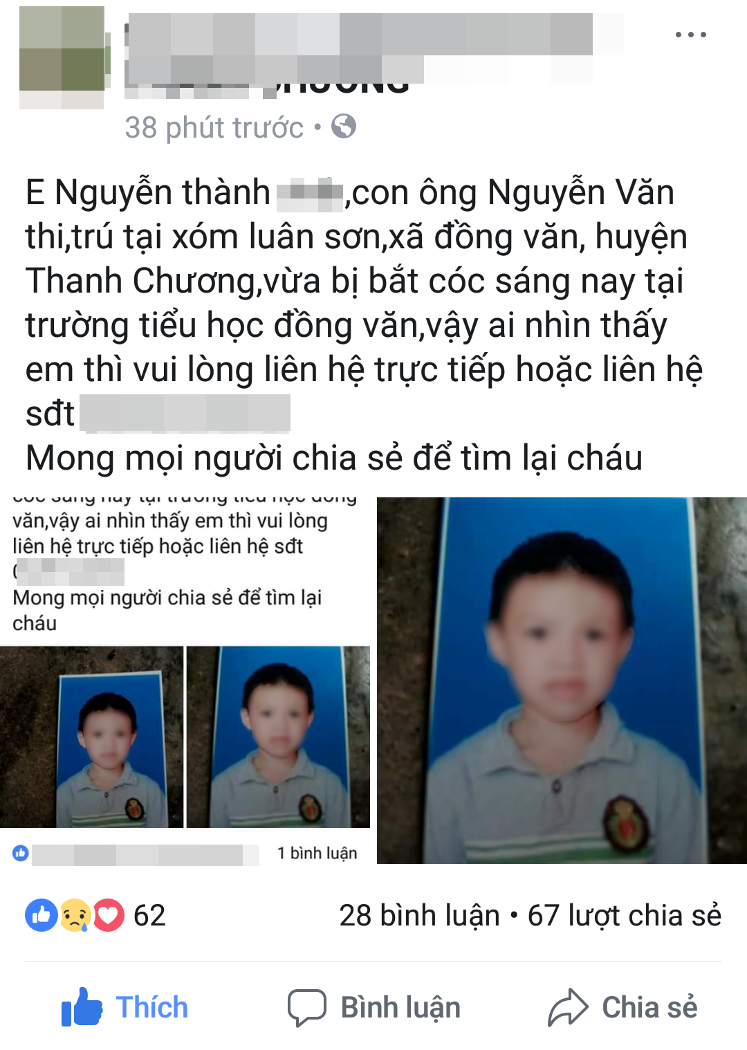 Thông tin học sinh tiểu học bị bắt cóc ở Nghệ An chỉ là nhầm lẫn - Ảnh 1. Thông tin học sinh tiểu học bị bắt cóc ở Nghệ An chỉ là nhầm lẫn - Ảnh 1.