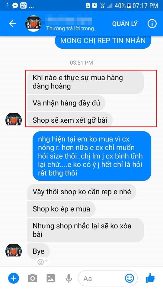 Cô gái căng thẳng không dám đi học vì mới inbox hỏi tư vấn mua áo đã bị chủ shop lên mạng tố chuyên lừa đảo và bùng hàng - Ảnh 3.