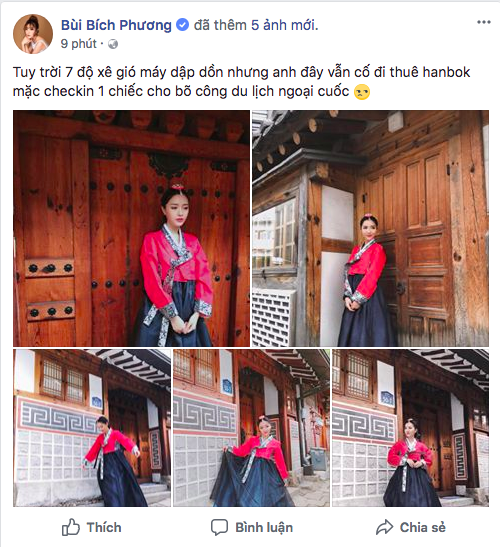 Đăng ảnh mặc Hanbok cực xinh nhưng caption lầy đúng chất Bích Phương mới làm dân mạng dậy sóng! - Ảnh 1.