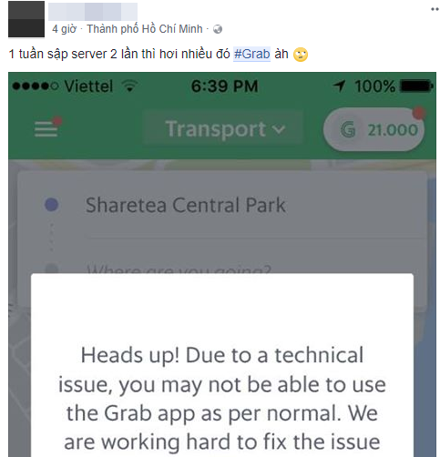 Nhiều hành khách phàn nàn khi ứng dụng Grab liên tục bị treo và tố hãng âm thầm tăng giá cước - Ảnh 2.