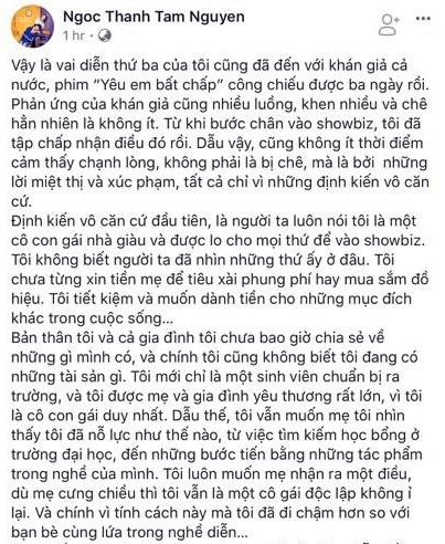 Ngọc Thanh Tâm bức xúc đáp trả tin đồn bỏ tiền mua vai nữ chính - Ảnh 1.